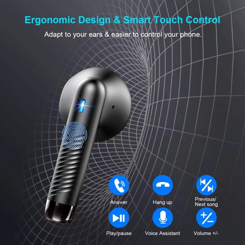 Беспроводные наушники Bluetooth 5.3, наушники HiFi с шумоподавлением
