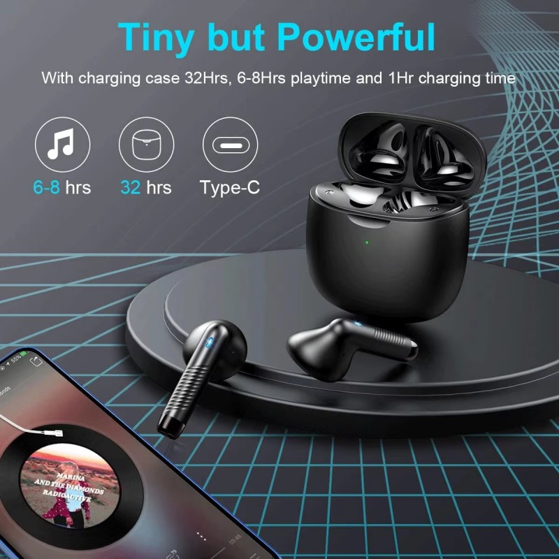 Беспроводные наушники Bluetooth 5.3, наушники HiFi с шумоподавлением Беспроводные наушники Bluetooth 5.3, наушники HiFi с шумоподавлением