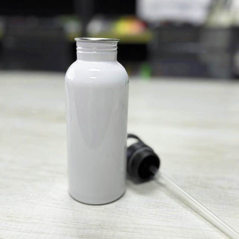 Спортивная бутылка для воды из нержавеющей стали с соломенной крышкой