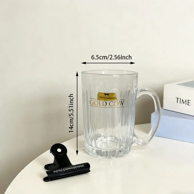 Striped Texture Glass Beer Mug